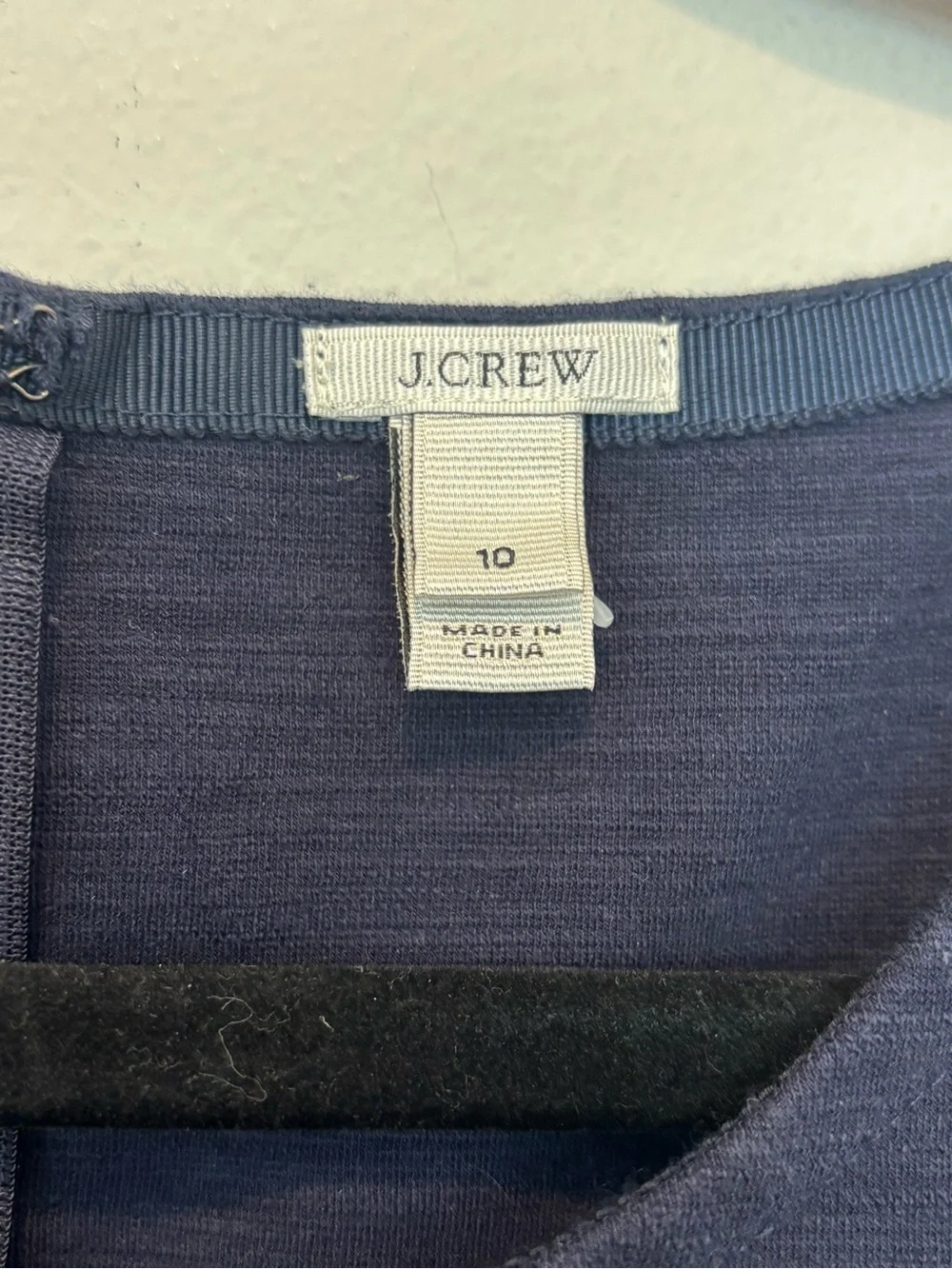 J. Crew Navy Short-Sleeve Fit-and-Flare Midi Dress
